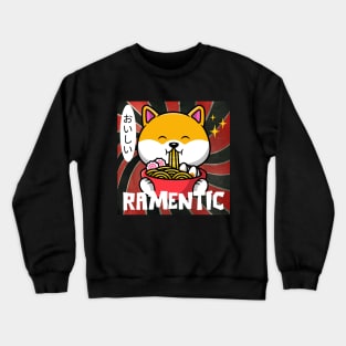 Cute Shiba Inu Dog Eating Ramen Crewneck Sweatshirt